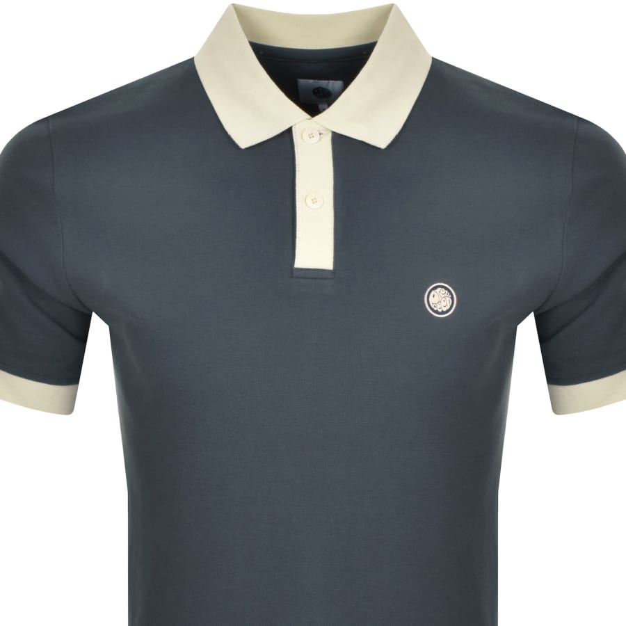 Pretty Green Travis Colourblock Polo T Shirt Navy